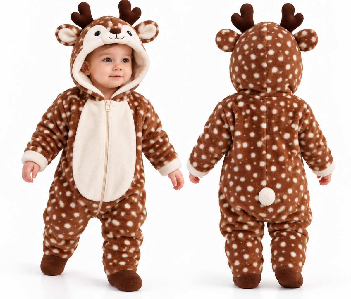 Cozy Reindeer Onesie That Keeps Baby Warm